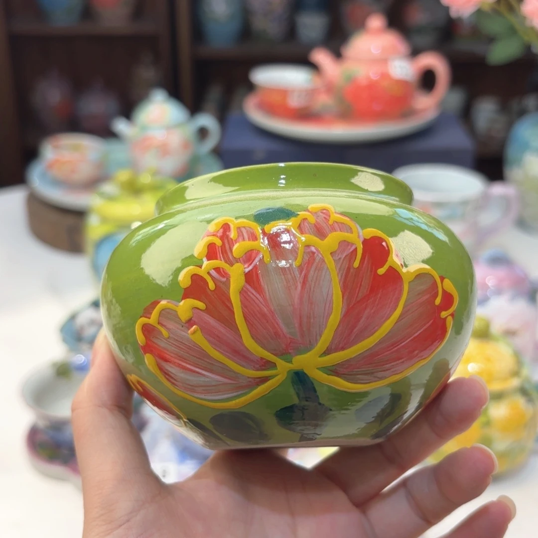 景德镇手绘高温釉下彩陶瓷茶具