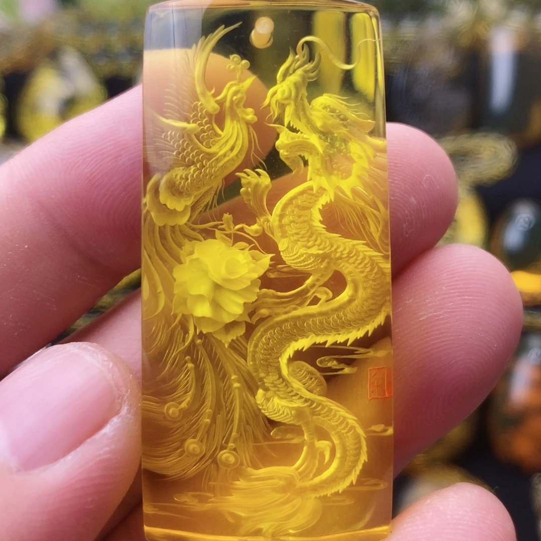 【闪购商品】金珀颈饰未镶嵌琥珀阴雕