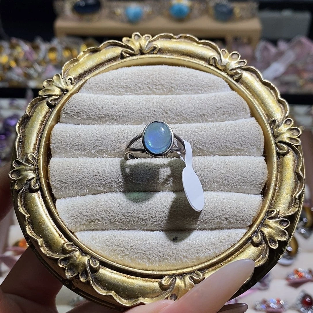 戒指银S925镶嵌水晶