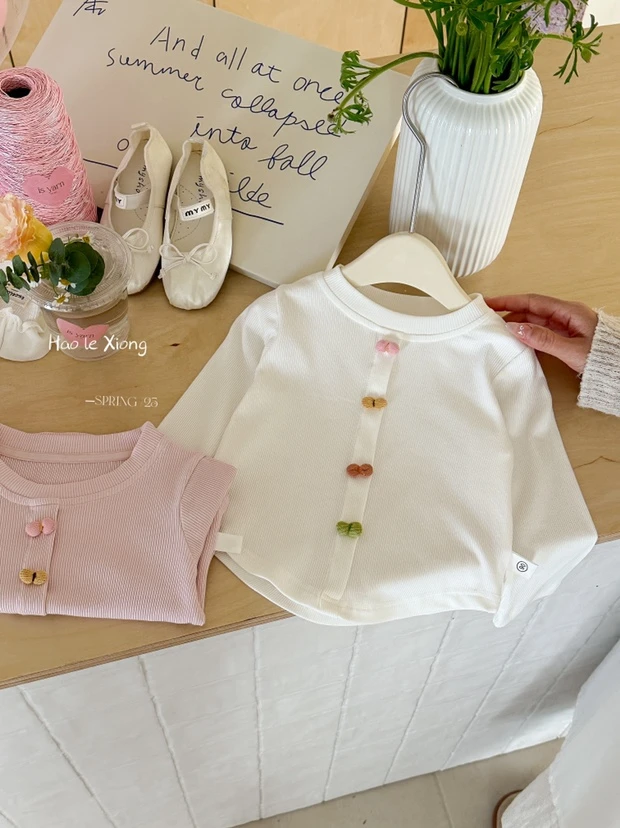 【Bao Bao现货】春款女宝宝可爱蝴蝶结打底衫25102