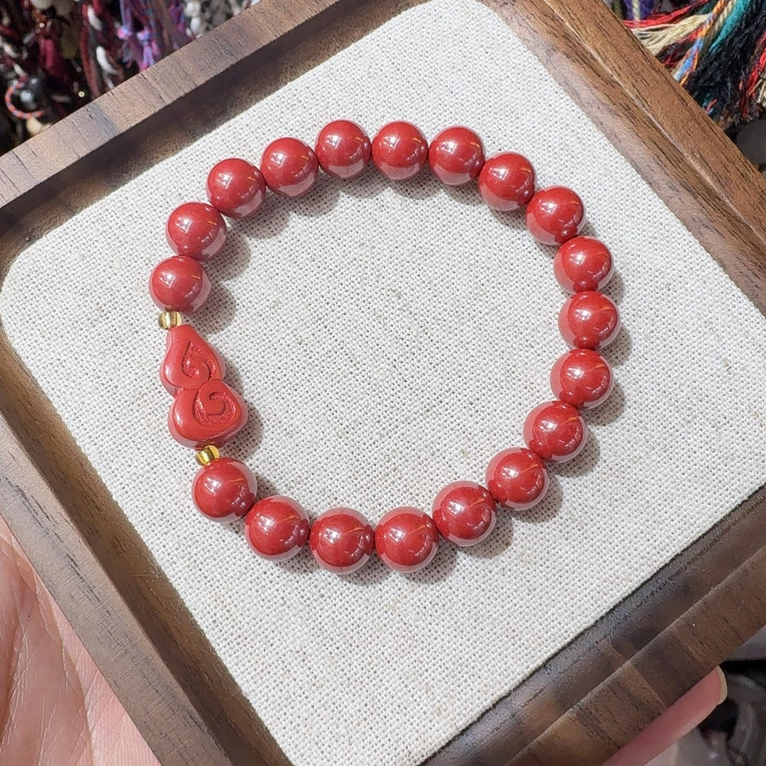 含辰砂工艺品0694  辰砂/8-9mm手串