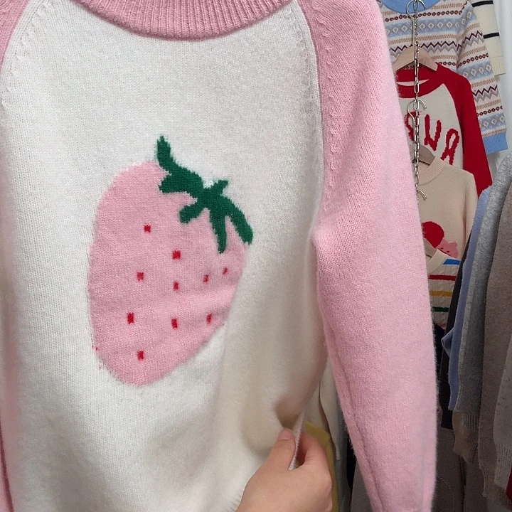 草莓插肩袖130尺码