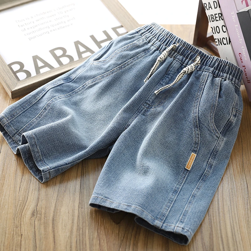 男童牛仔短裤2025夏季新款儿童薄款休闲中裤时尚拼接五分裤洋气潮