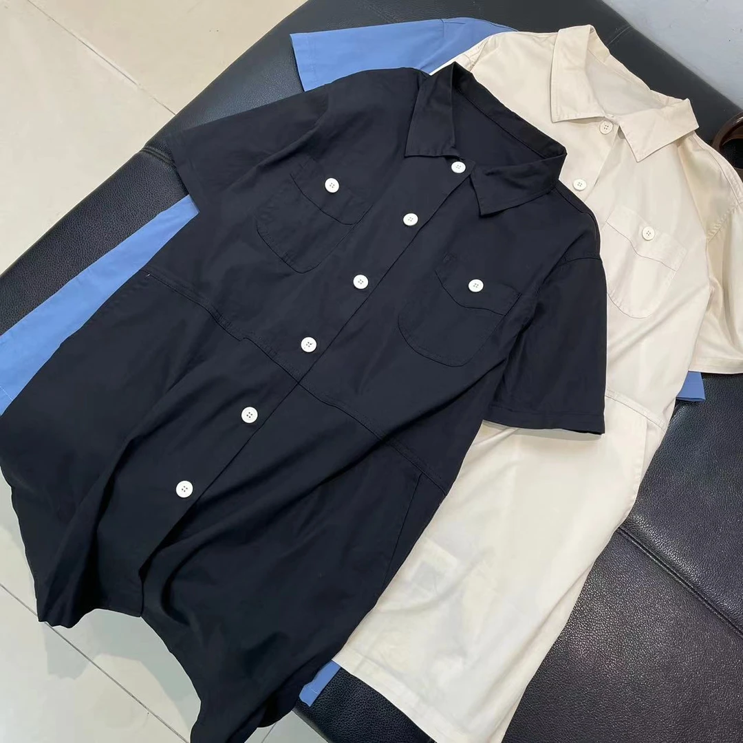 CS217夏装新款翻领短袖高品质连衣裙