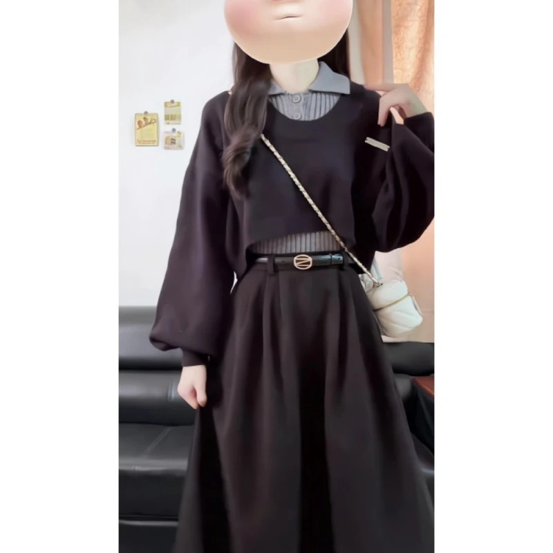 其它70%早秋装搭配一整套茶系穿搭小个子富家千金韩剧学院风三件