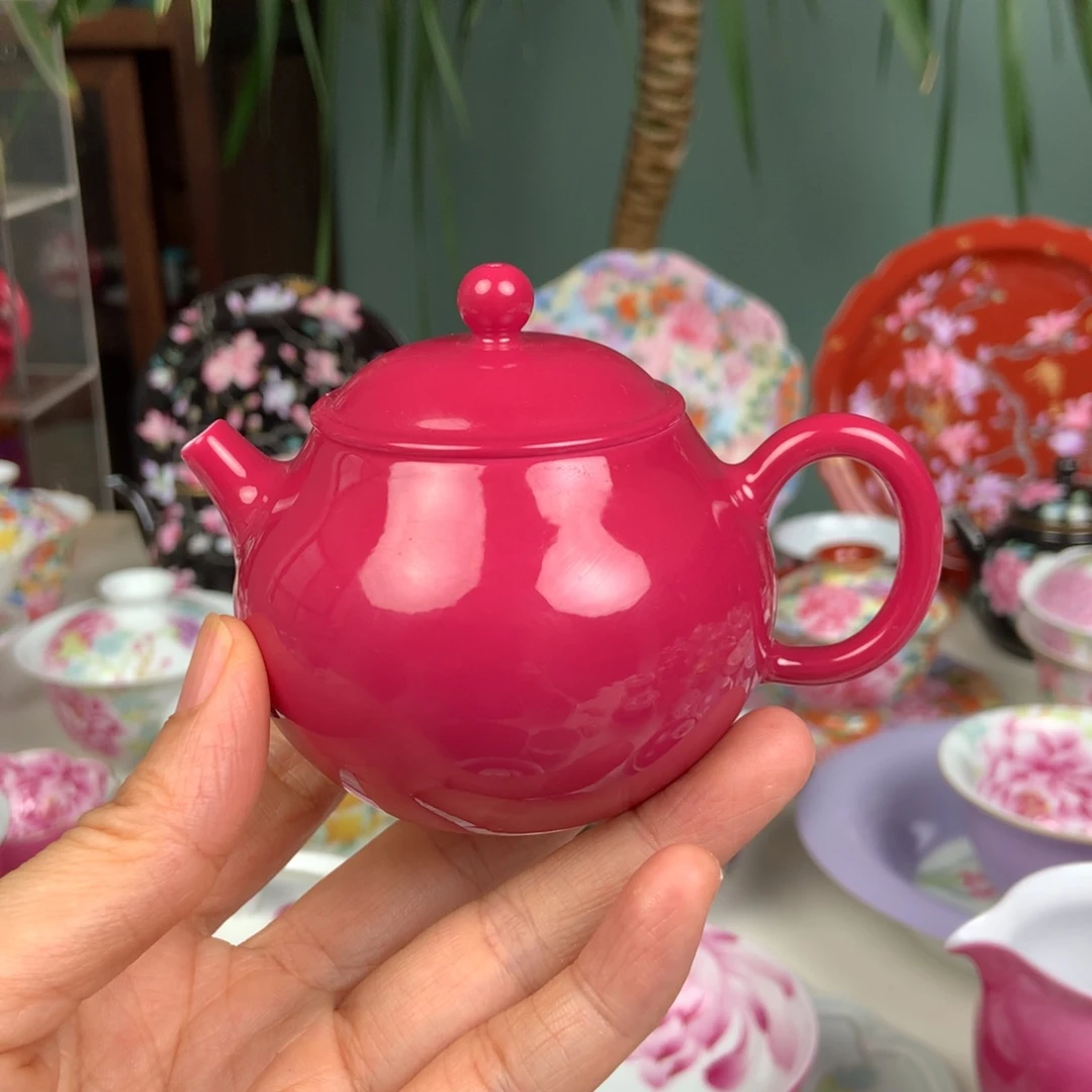 *****胭脂红潘壶景德镇瓷器