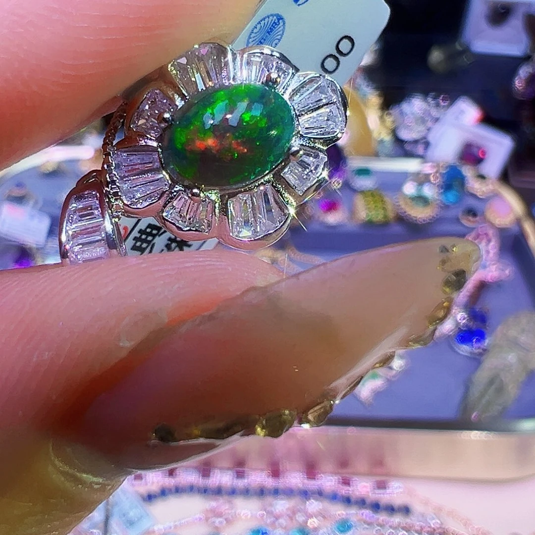 欧泊银S925镶嵌吊坠欧泊