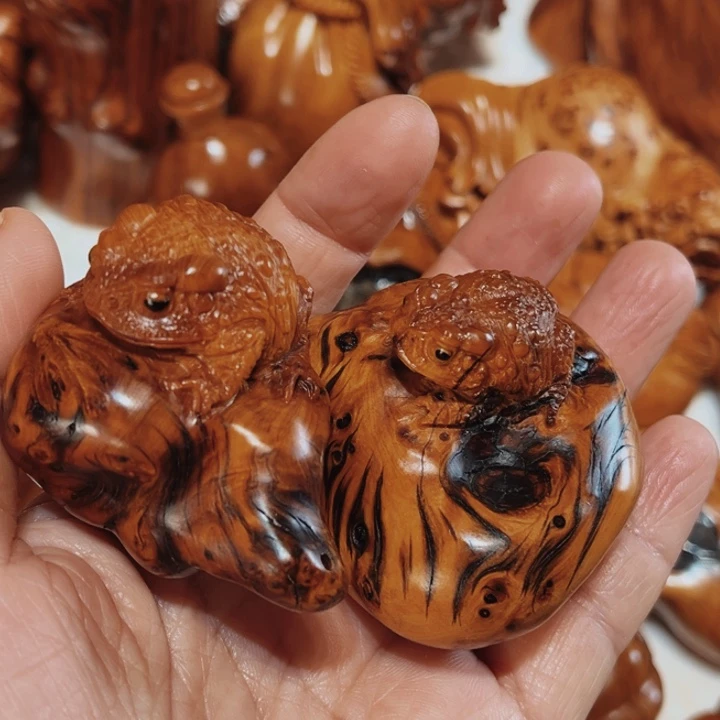 池***仔柏木（崖柏）北太行崖柏黑金榴纯手工雕刻金蟾