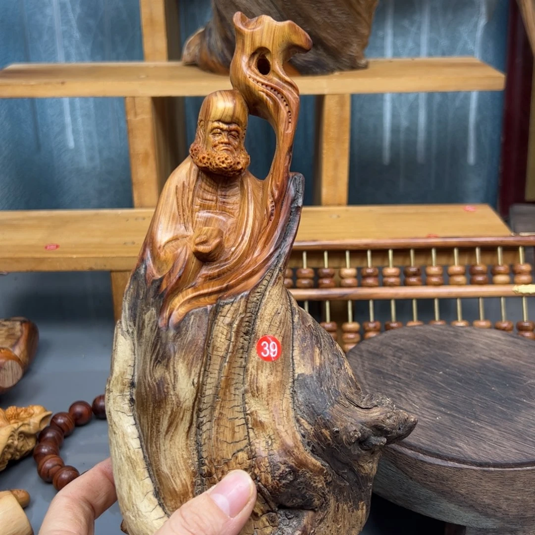 狗***猫木崖柏木摆件手把件