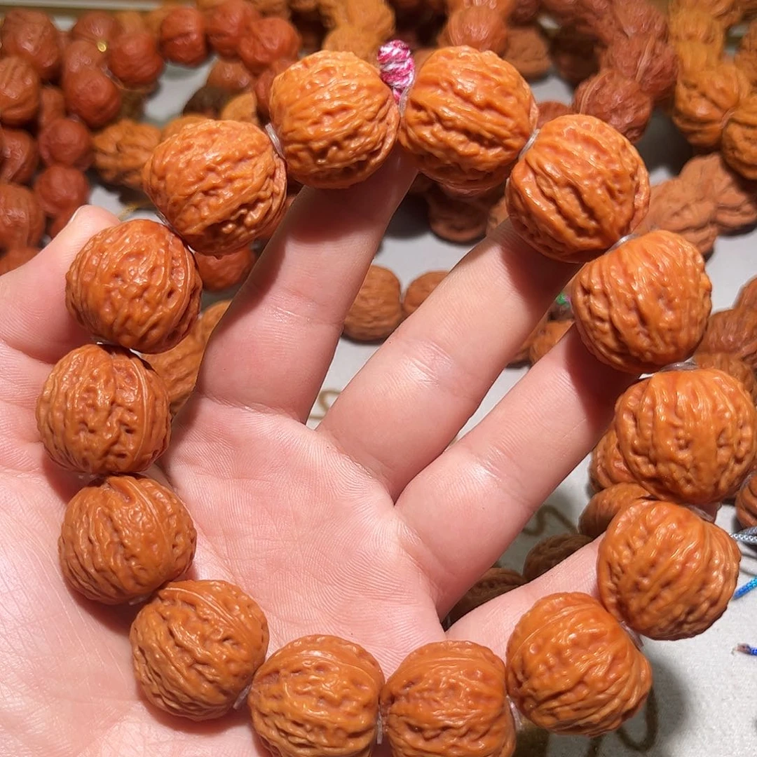 猴头核桃手串粗筋蚂蚁文手串22