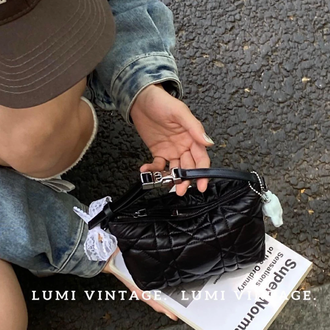 95新 DIOR/迪奥 Lumi包展-黑色羊皮mini饭盒单肩包
