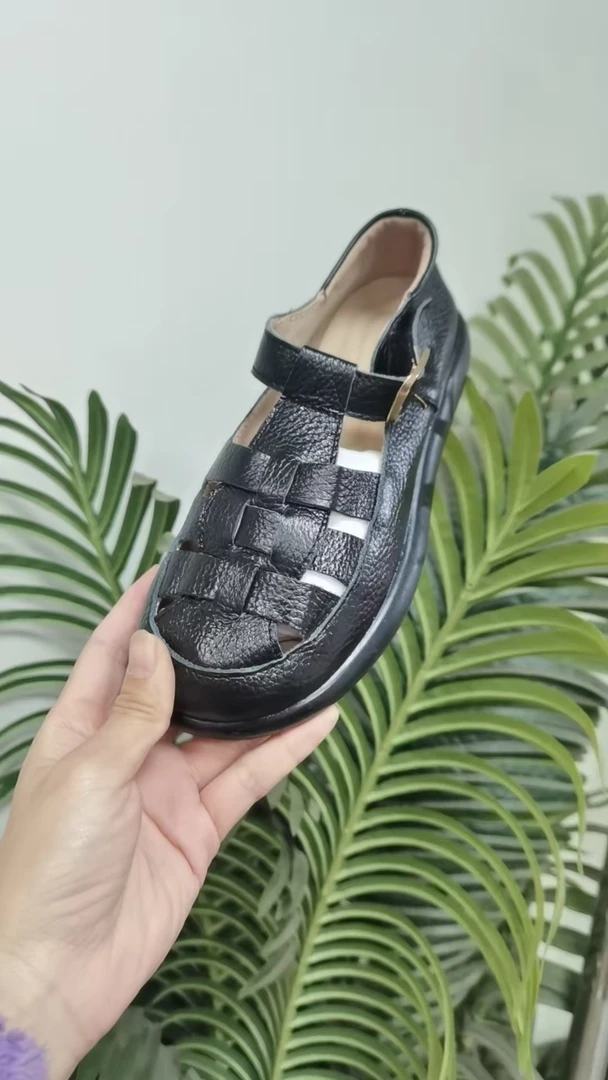 540-0黑色真皮妈妈鞋断码清仓热销