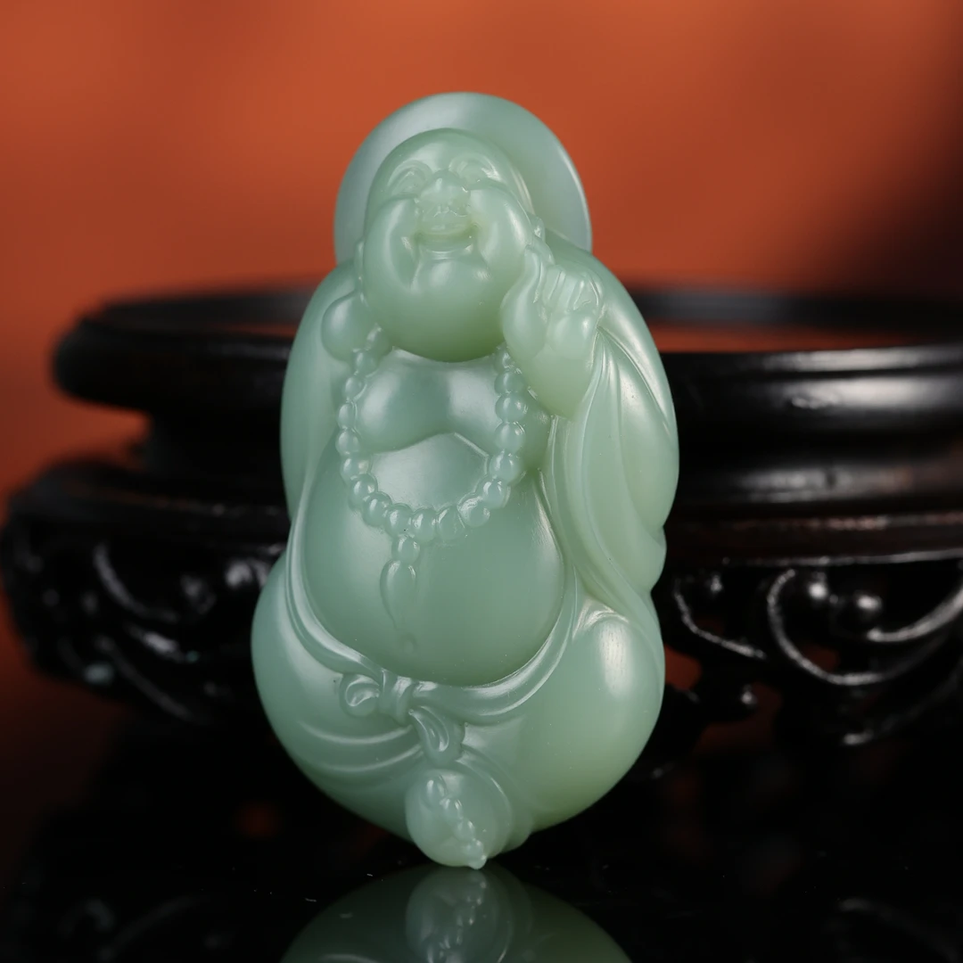 dx和田玉碧玉弥勒挂坠syh2512081351