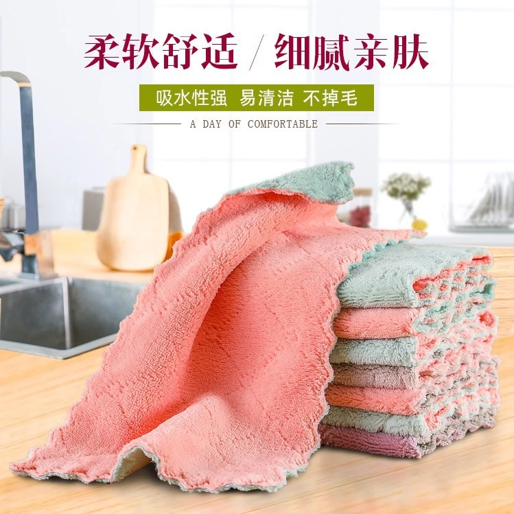 【10片/5片装】厨房专用抹布珊瑚绒洗碗布双面擦锅吸水不沾油百洁布