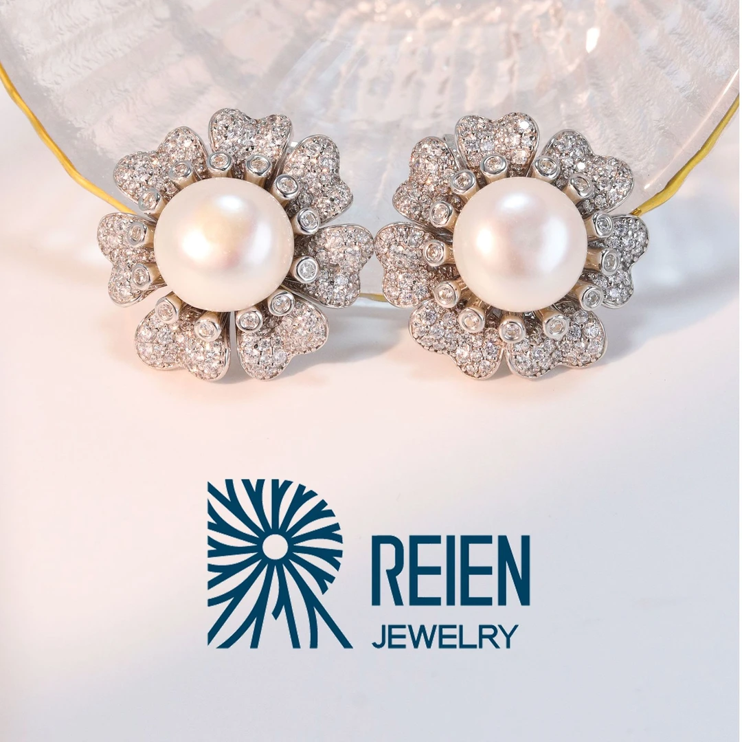 REIEN 925银合成锆石耳饰 璀璨绽放 镶嵌花朵 戒指戒指ZB1147WH