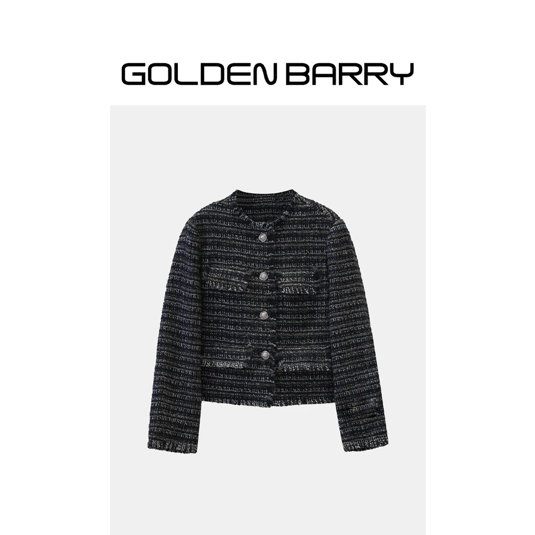 GOLDENBARRY【年终孤品】124084毛须边气质小香风外套