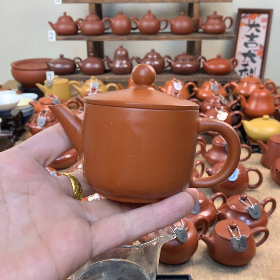 潮州原矿朱泥手拉壶汉瓦120c