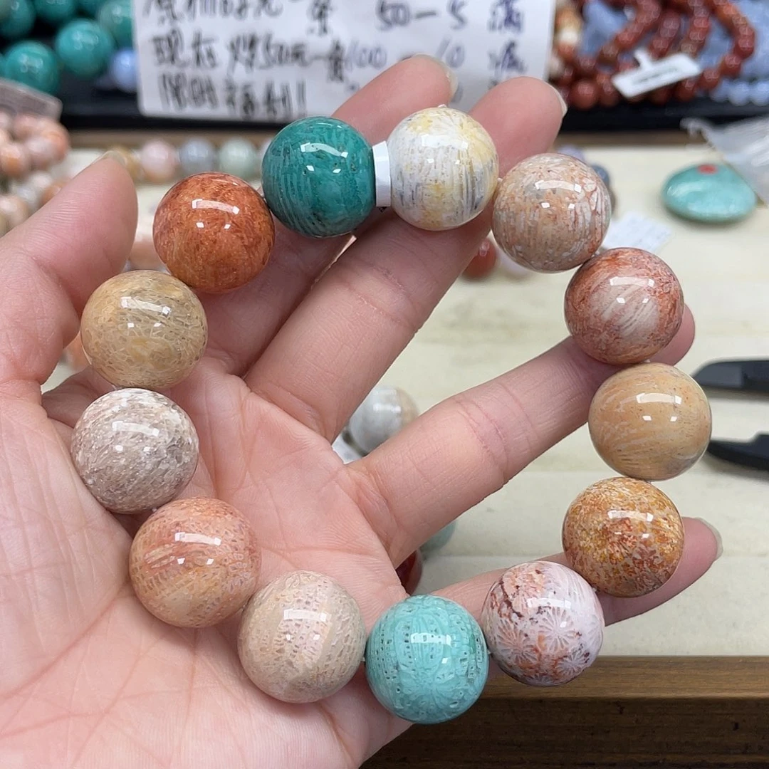 未镶嵌手串硅化珊瑚（珊瑚玉）&*古959