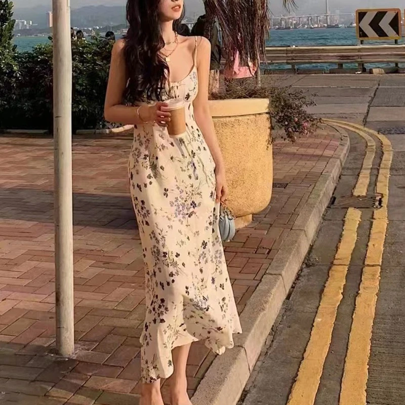 浪漫春日系列 碎花连衣裙女春吊带上衣