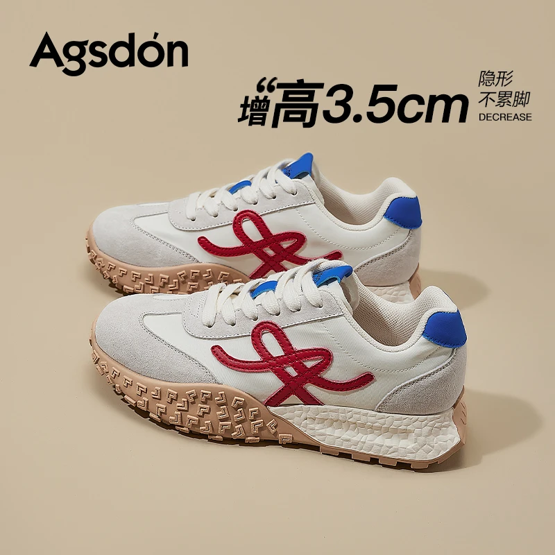 奥古狮登厚底德训鞋女2025新款秋季透气芭蕾阿甘鞋运动休闲鞋xx