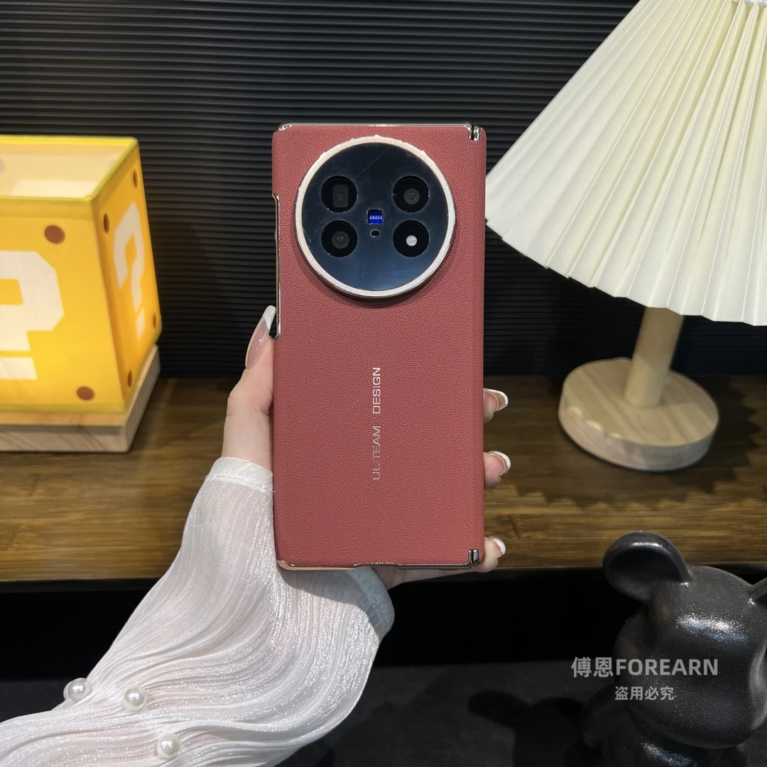 适用于vivoXFold5手机壳折叠屏xfold5支架保护套真皮新款双中轴款