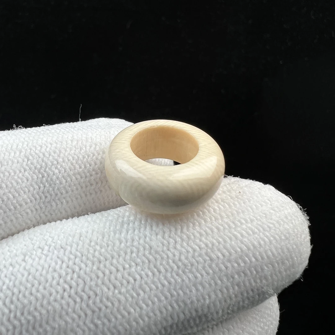 S1448天然猛犸牙跑环戒指内径9.8mm支持鉴定 假一罚四