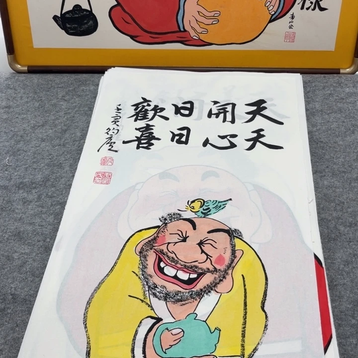 国画手绘禅意画一物一拍