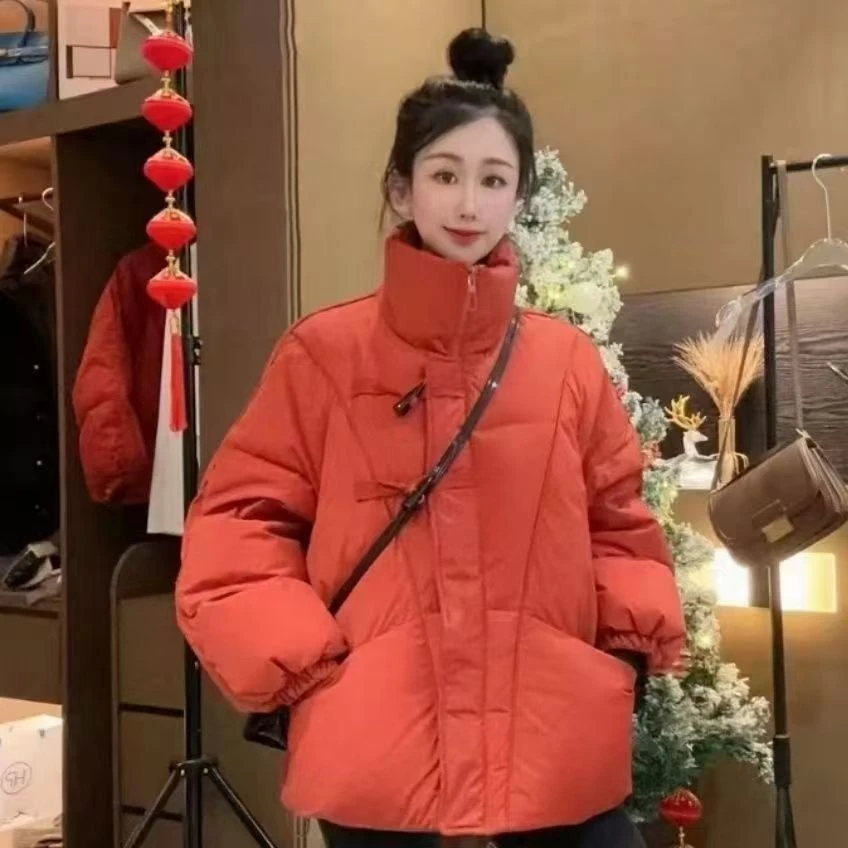 女秋冬季2025新款短款面包服加厚保暖夹棉外套