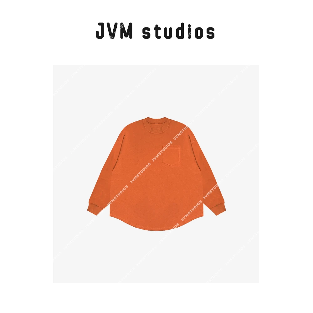 JVM时尚百搭休闲简约纯色长T恤21233