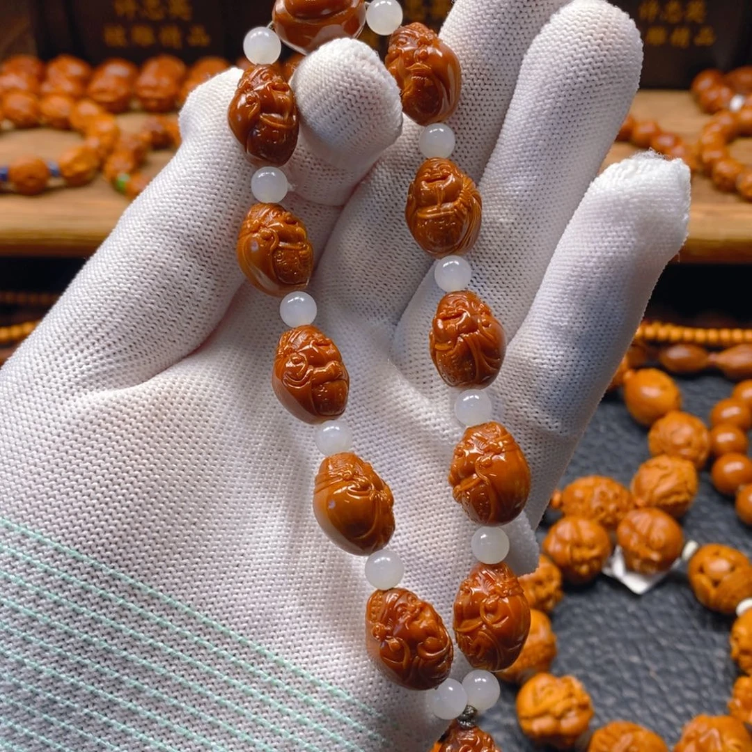 手串/手链橄榄核一青老师1.3水晶核，十全富贵财神