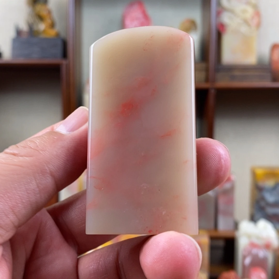 巴林石印石巴林鸡血石素章