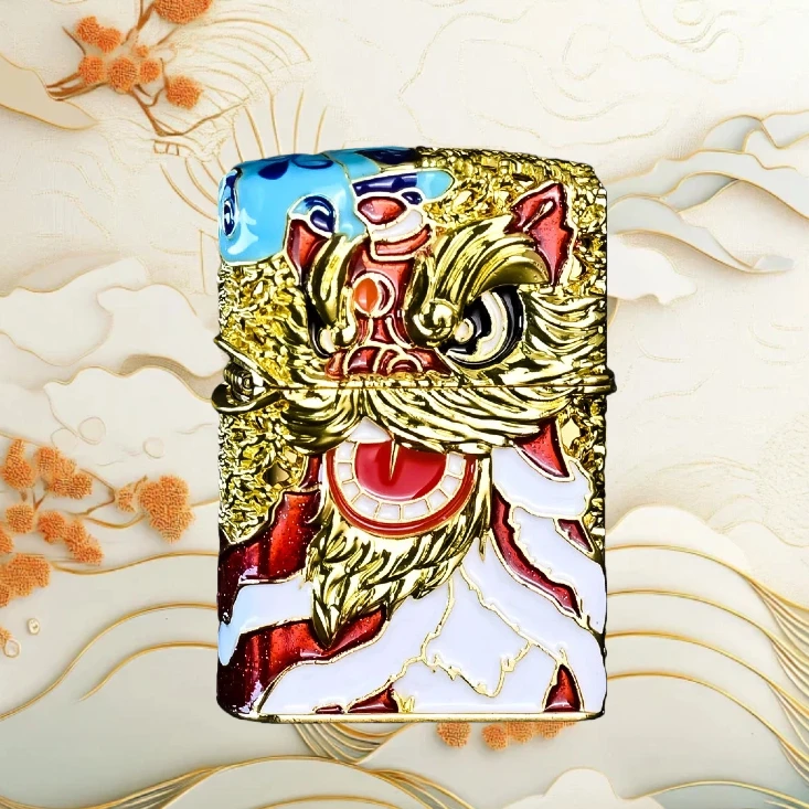 盔甲珐琅彩醒狮金无油