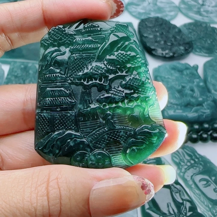 翡翠未镶嵌颈饰多样性发货天然A货翡翠