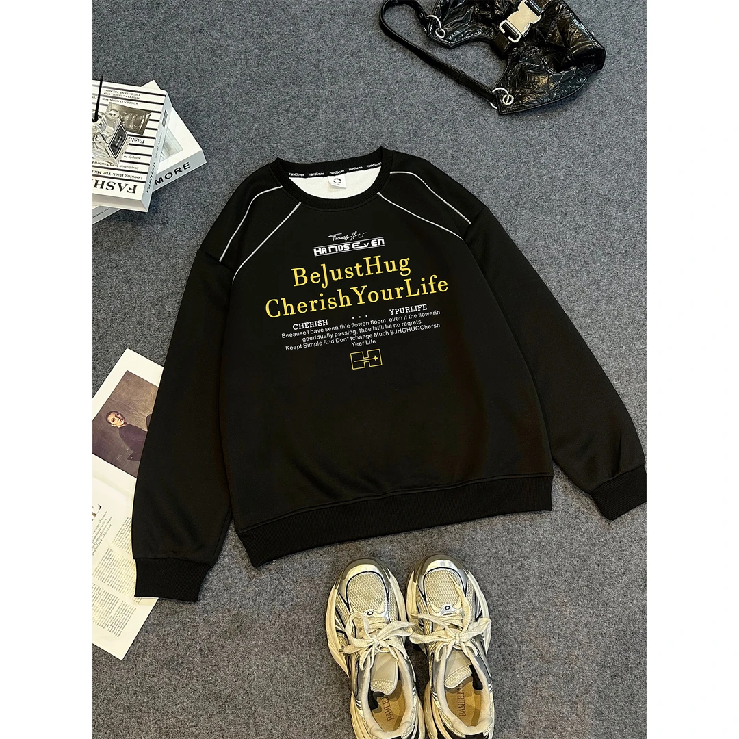 HandSeven重磅300g潮牌美式简约字母印花男女短袖t恤夏季半袖百搭