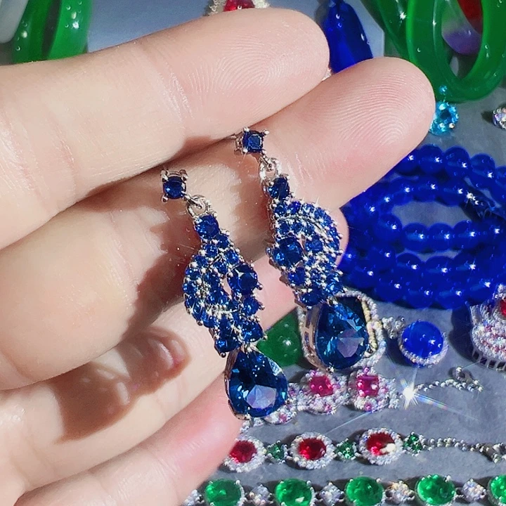 非金属红色蓝色满钻镶嵌