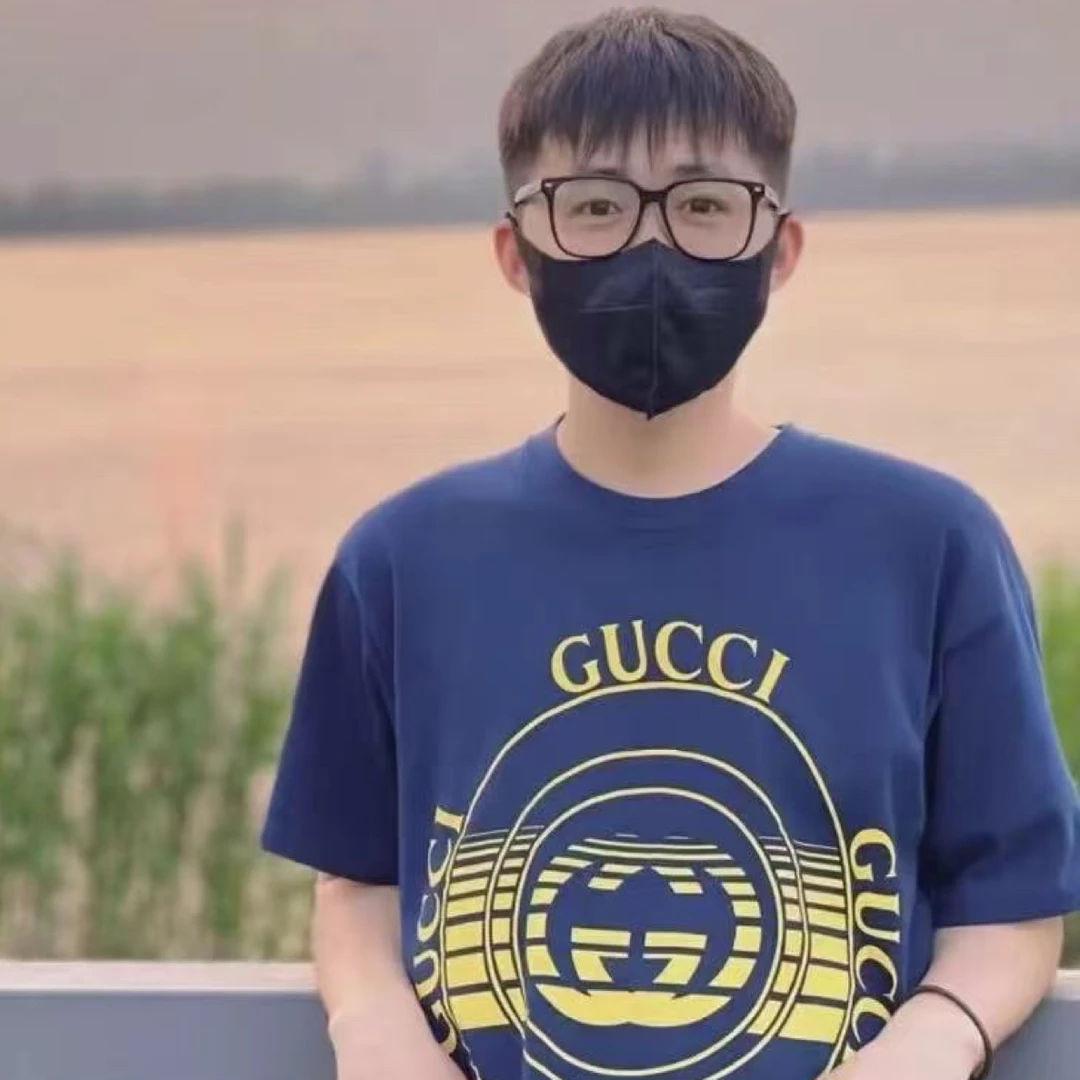 95新 GUCCI/古驰 yy 深蓝色字母唱片短袖 M码 017518