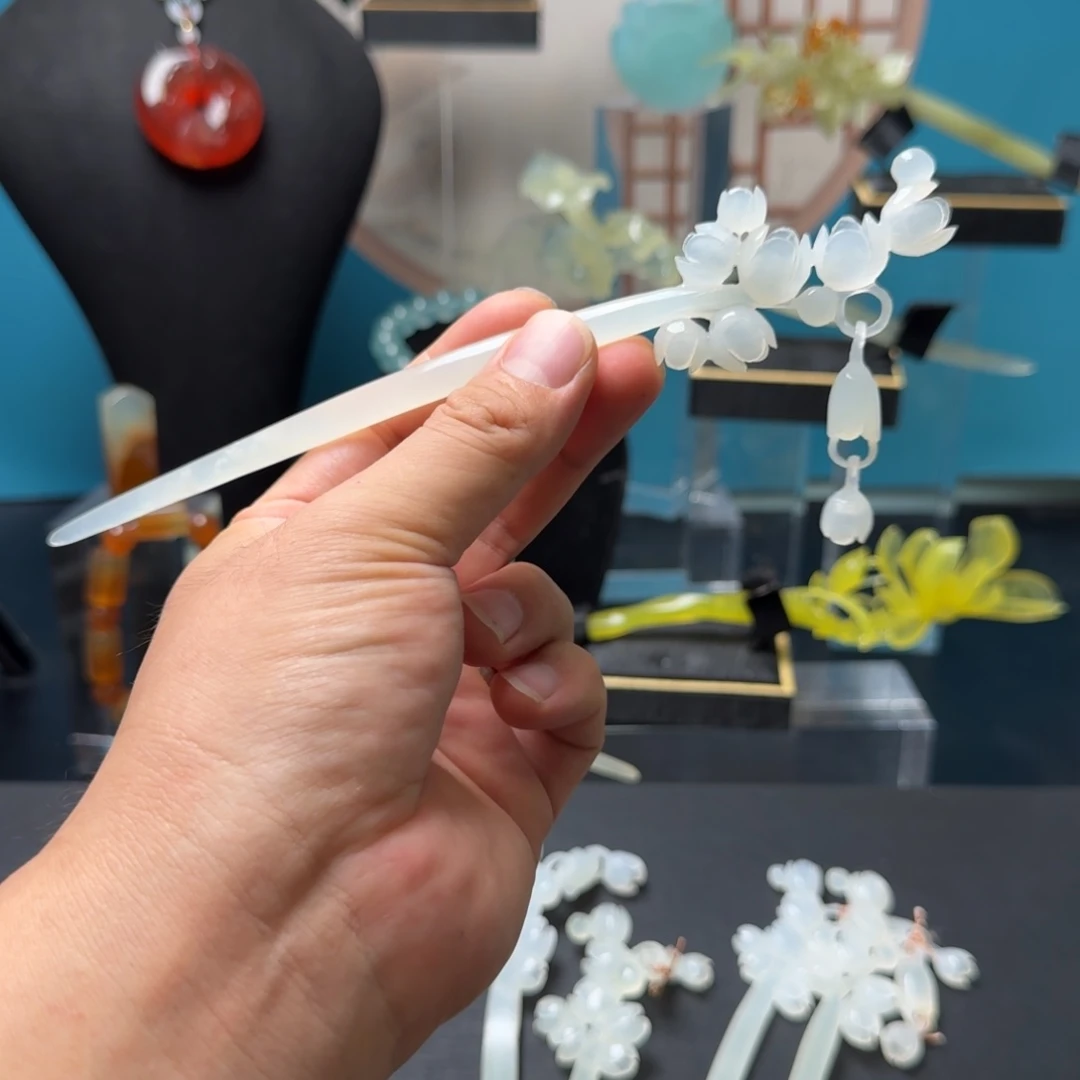 蛇纹石玉未镶嵌发饰