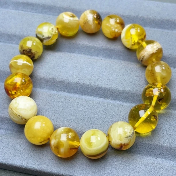 药珀奥利奥11➕瑕疵蜜蜡手串（967号）