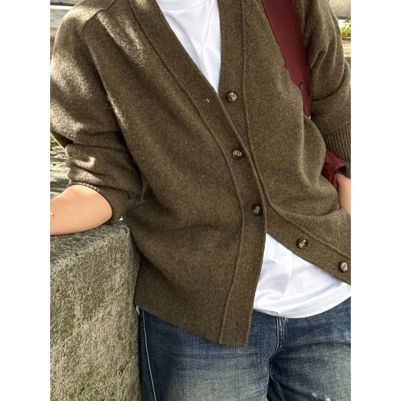 【顶奢系列】LIY花墨绿羊绒开衫