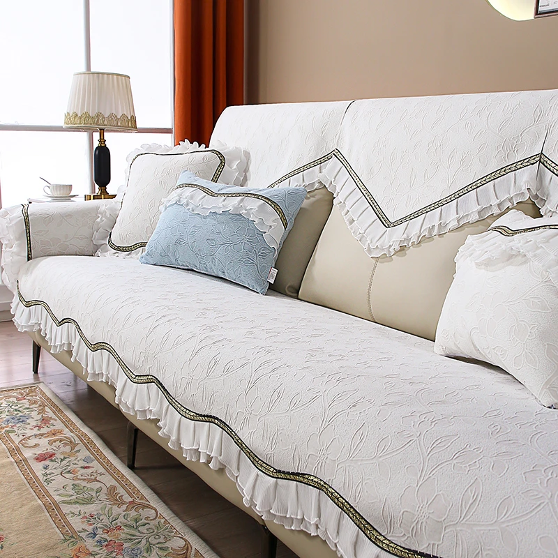 法式直排沙发垫雪尼尔2025新款四季通用美式皮防滑高级感坐垫套罩