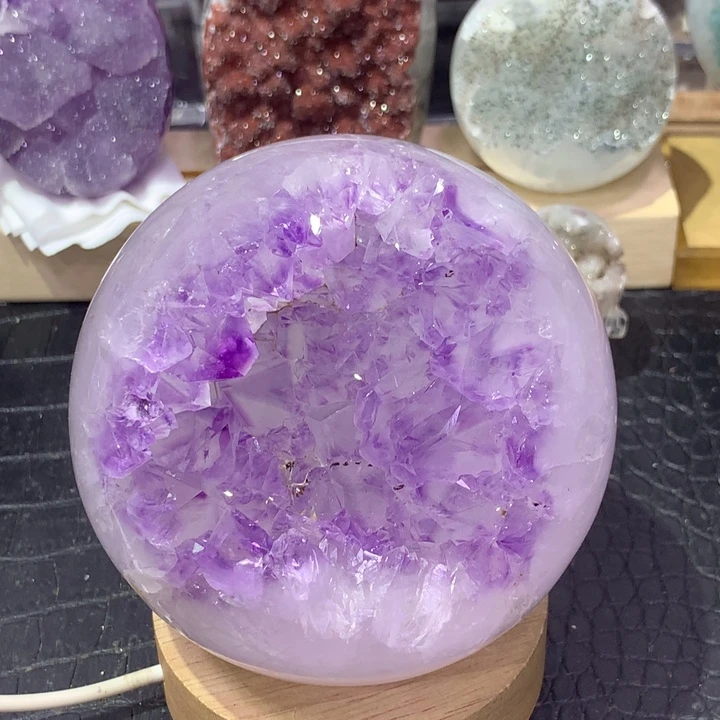 紫晶珠宝半成品未镶嵌开口笑