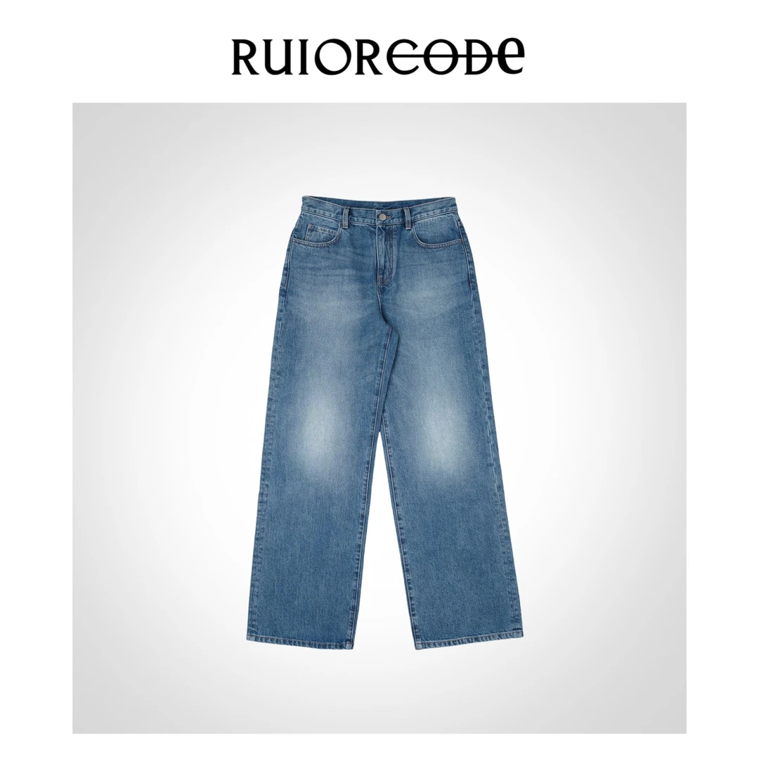 【RUIORCODE】复古做旧洗水牛仔裤 理性消费##
