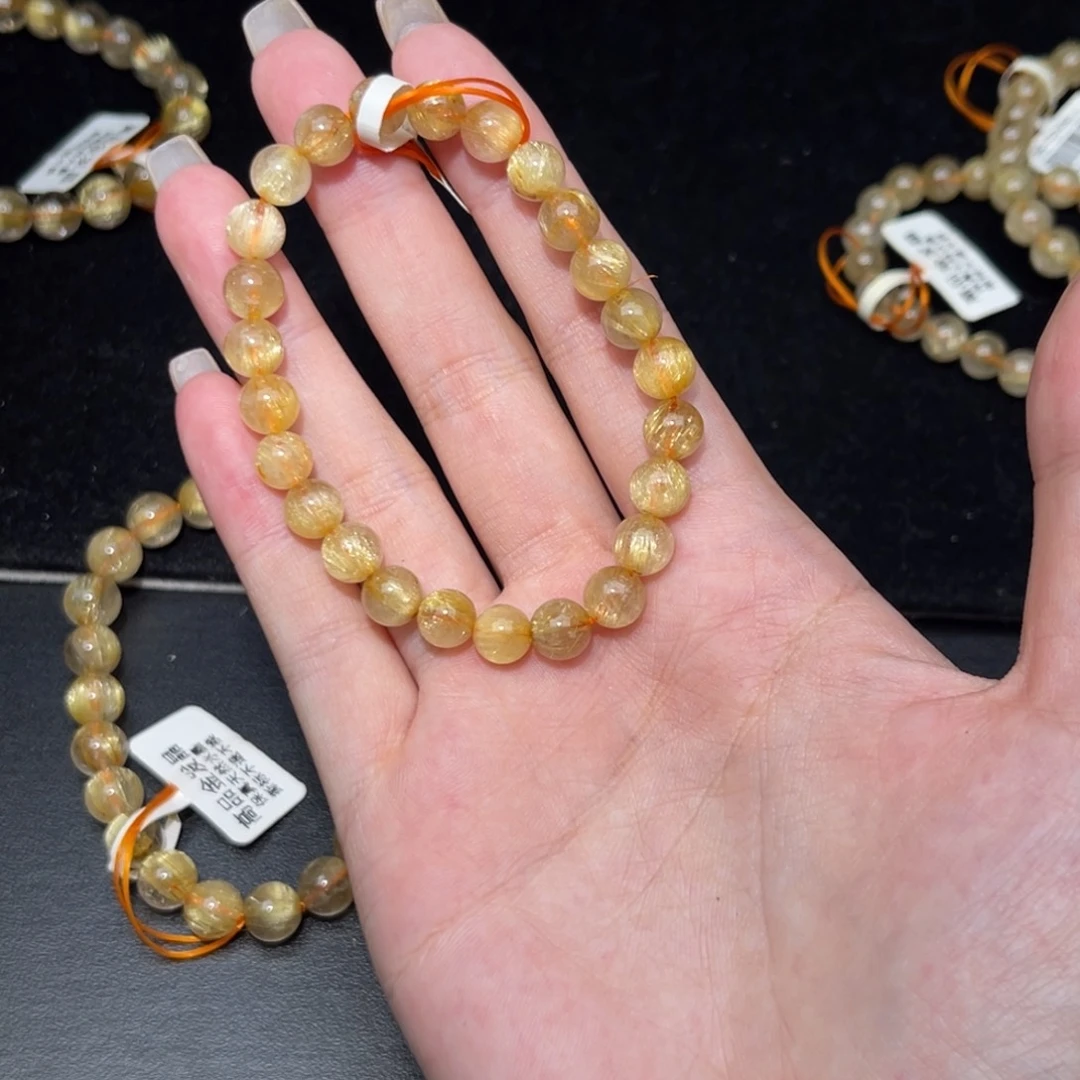 D***珊未镶嵌发晶手链卡7金发晶