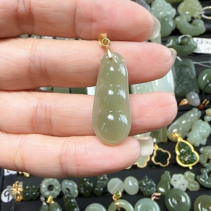 和田玉银S925镶嵌吊坠(不含链)知*