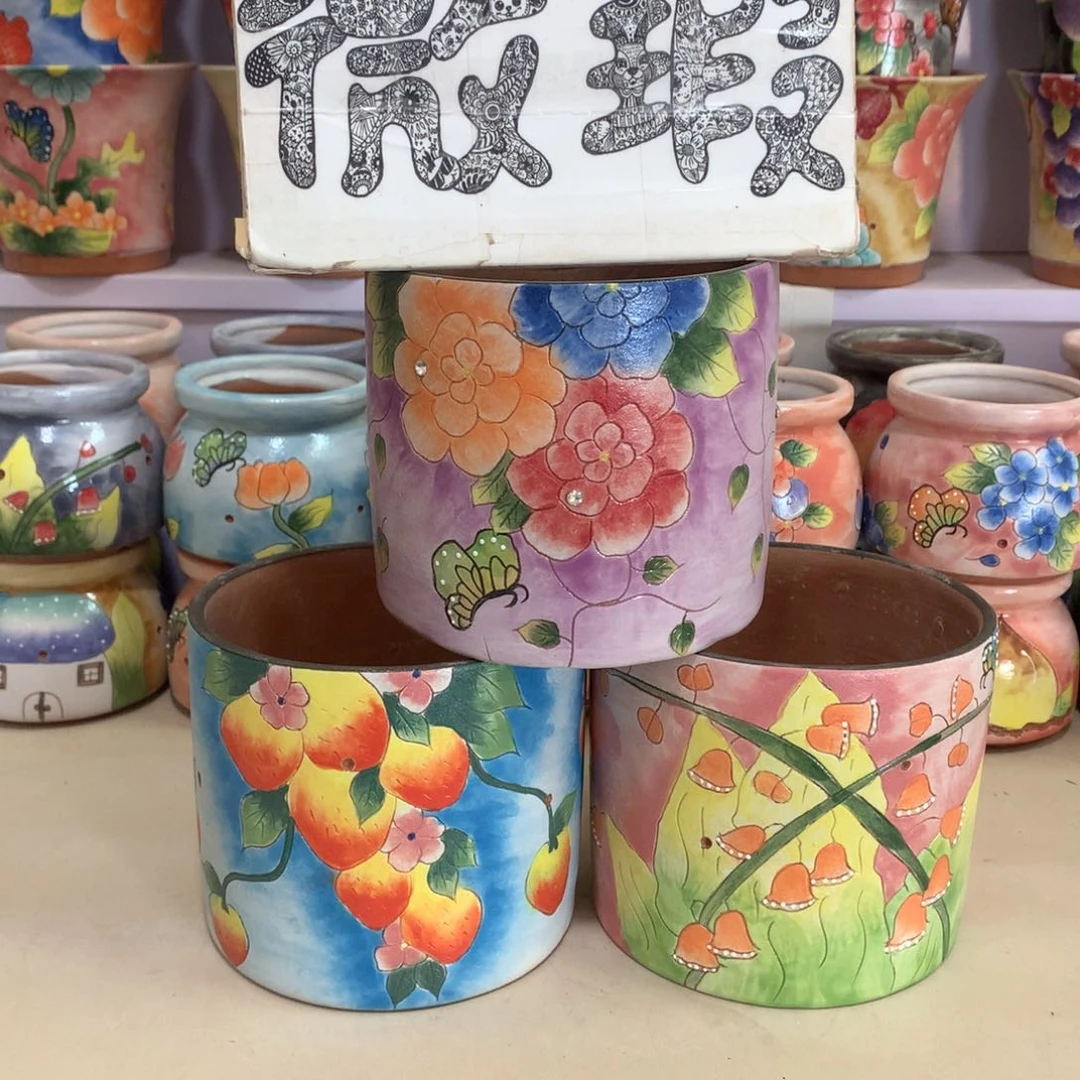 瑕疵花盆，手绘花盆