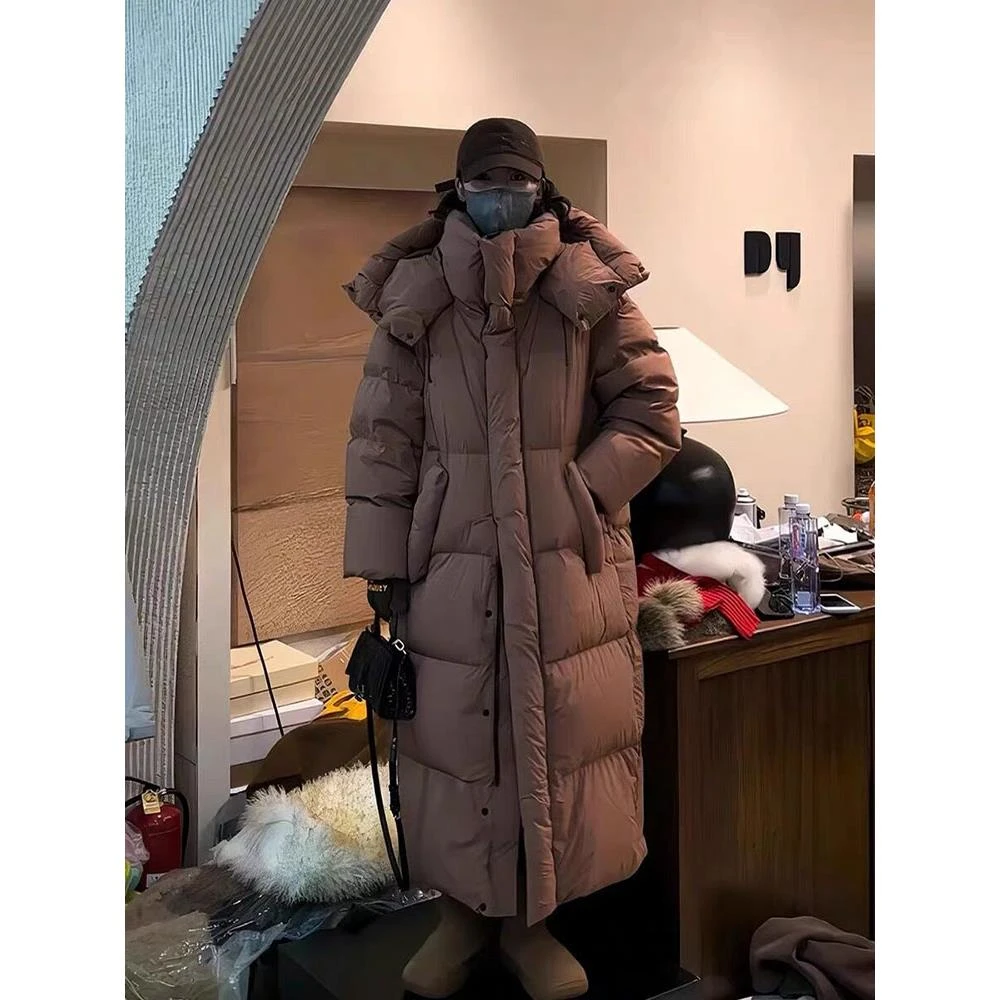 亮秋世羽嘉兴平湖羽绒服反季清仓长款女新款加厚宽松过膝香肠被子