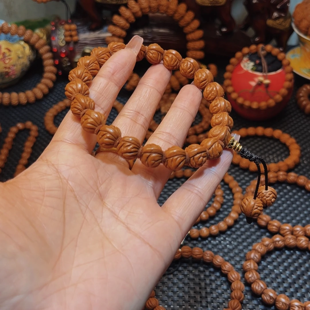 桃核手串13精品小金豆手持