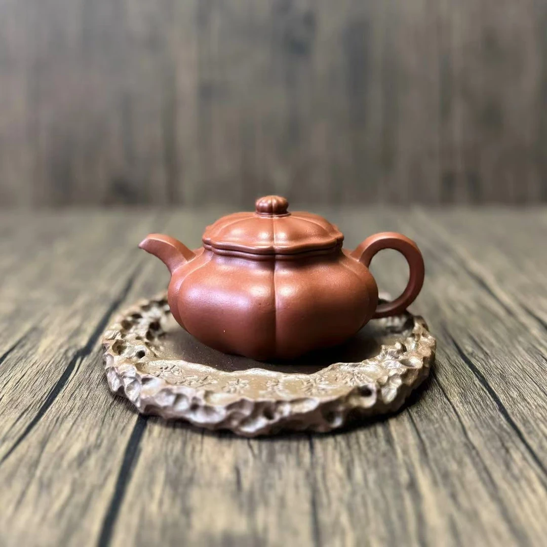 茶香紫器 红泥【小葵仿古】宜兴黄龙山原矿手工紫砂壶