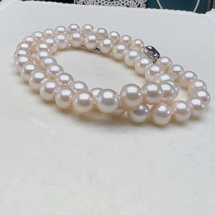 淡水珍珠银S925镶嵌颈饰➕8.5-9.5高品极光