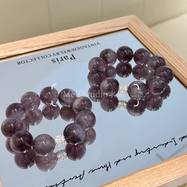 【拍3件89*3】巨峰葡萄 4525 超浓郁紫兔毛18mm紫水晶 多样性发其一